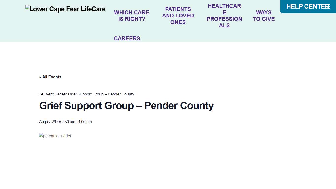 Grief Support Group - Pender County · August 26
